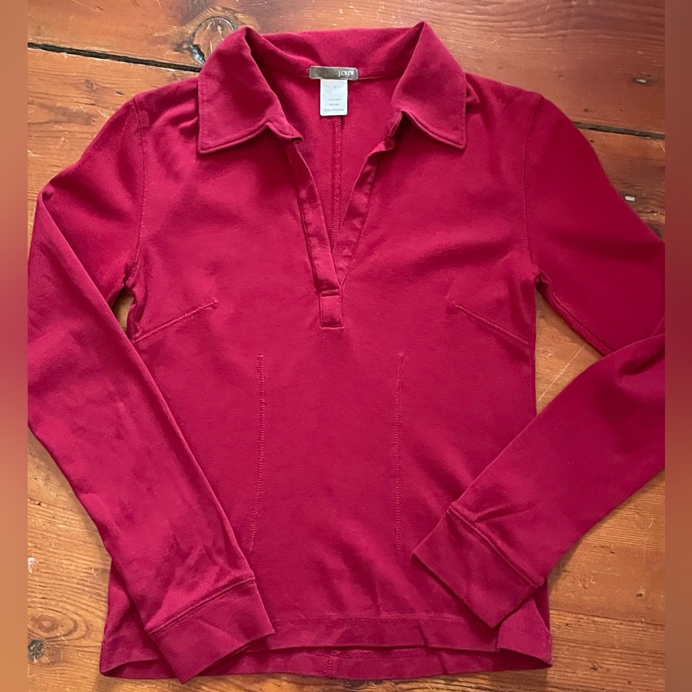 VTG J Crew sporty garnet polo, small